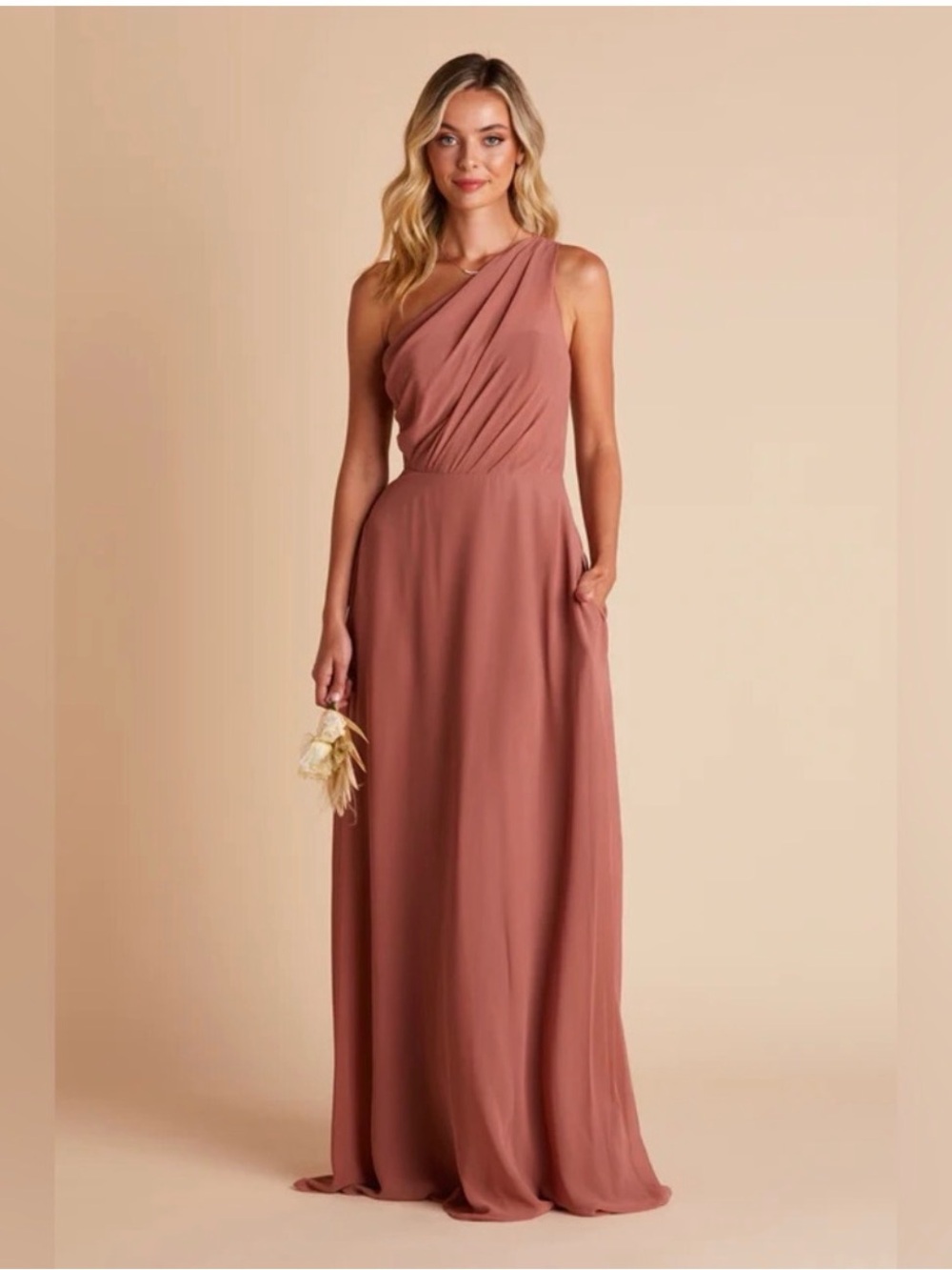 Birdy Grey KIRA DRESS CHIFFON DESERT ROSE NEW NWT WEDDING BRIDESMAID Large